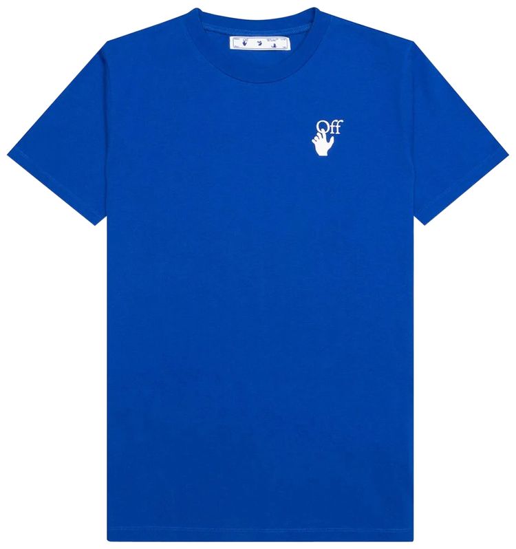 Off White Cut Here Short Sleeve Slim Tee BlueWhite