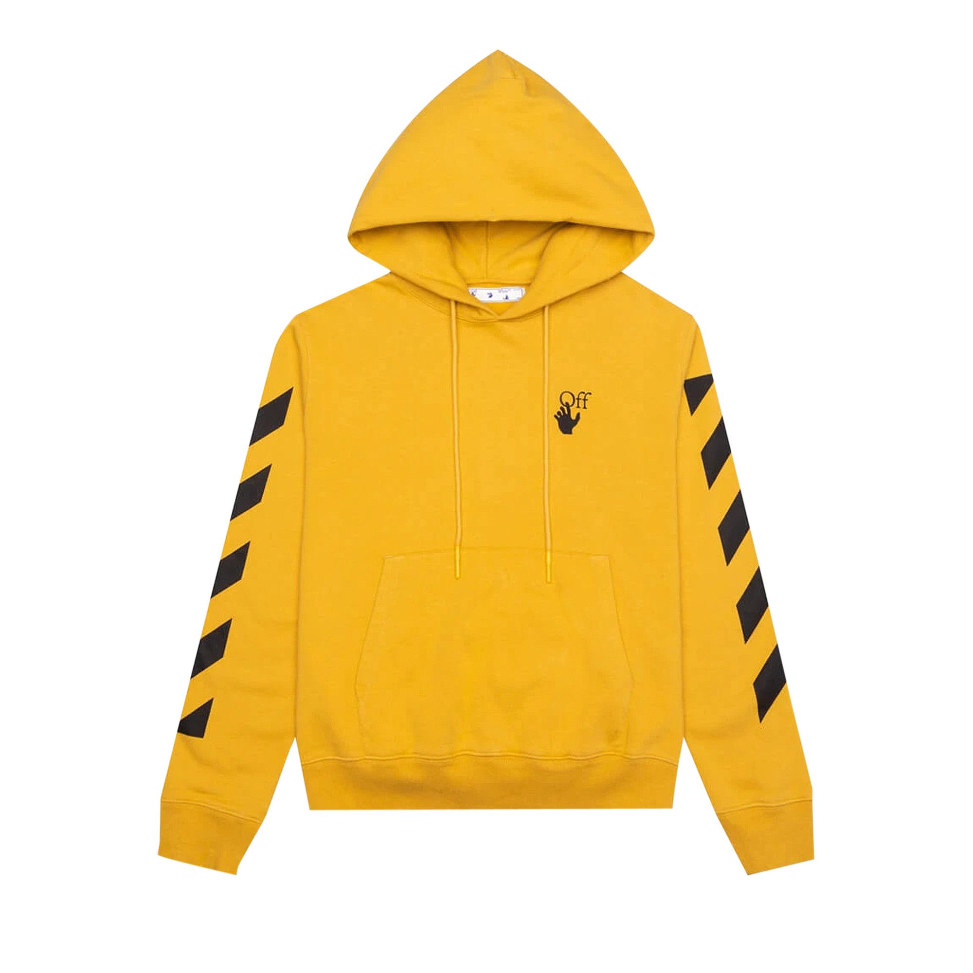 Size s Off White Diag Agreement Slim Hoodie Ocher Yellow Brown