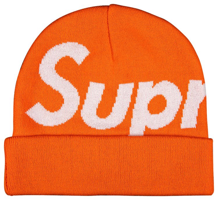 Supreme Big Logo Beanie Bright Orange