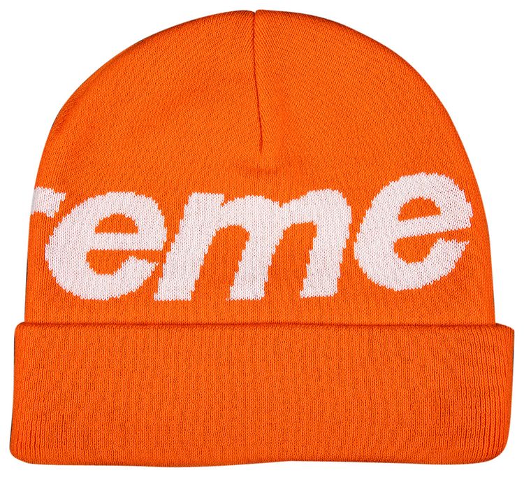 Supreme Big Logo Beanie Bright Orange