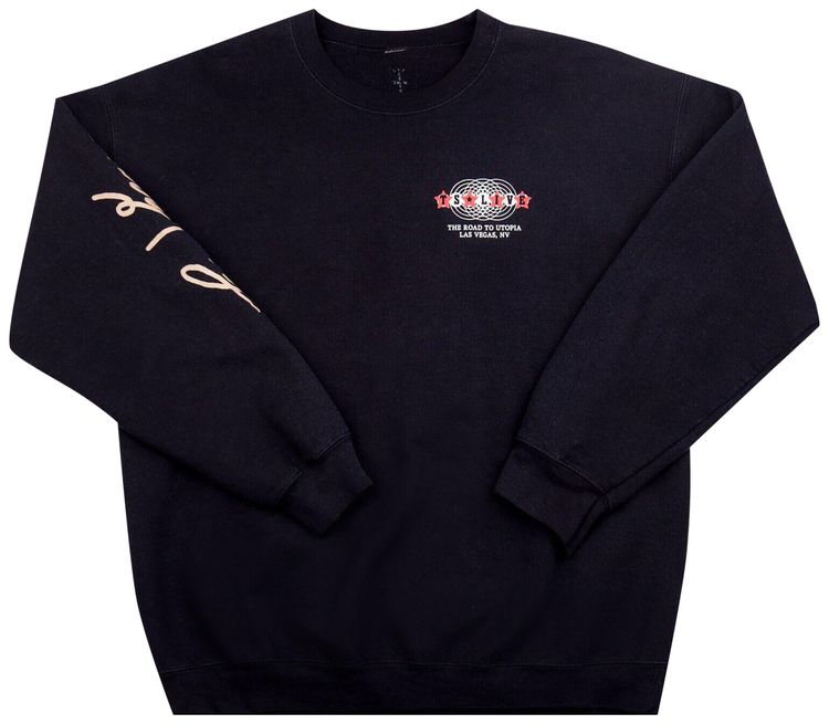 Cactus Jack by Travis Scott Road To Utopia Crewneck Black