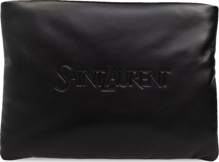 Saint Laurent Large Puffy Pouch In Lambskin 'Nero'