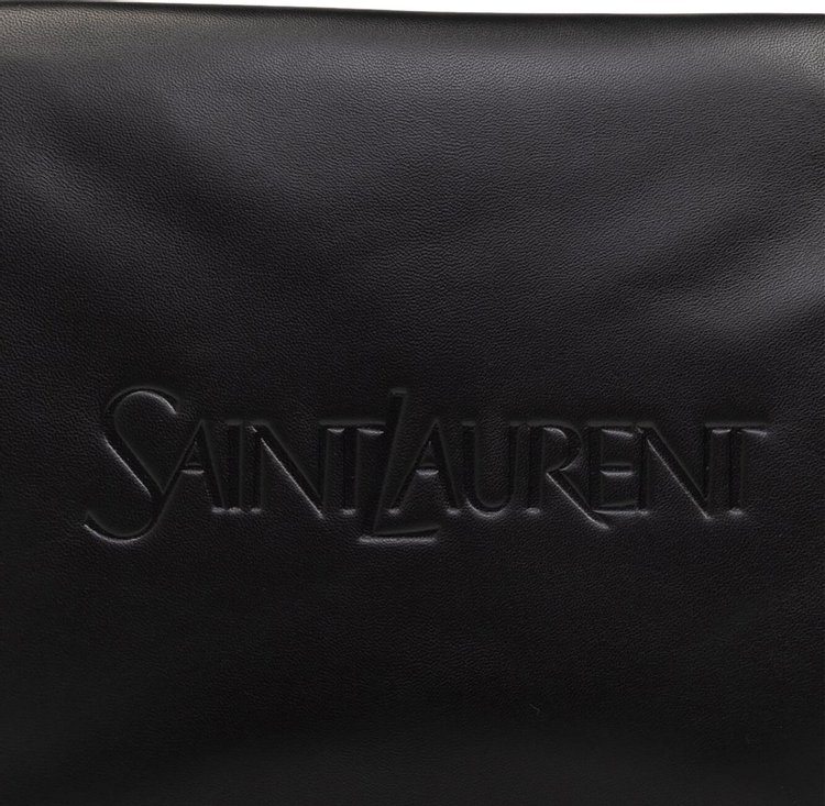 Saint Laurent Large Puffy Pouch In Lambskin Nero