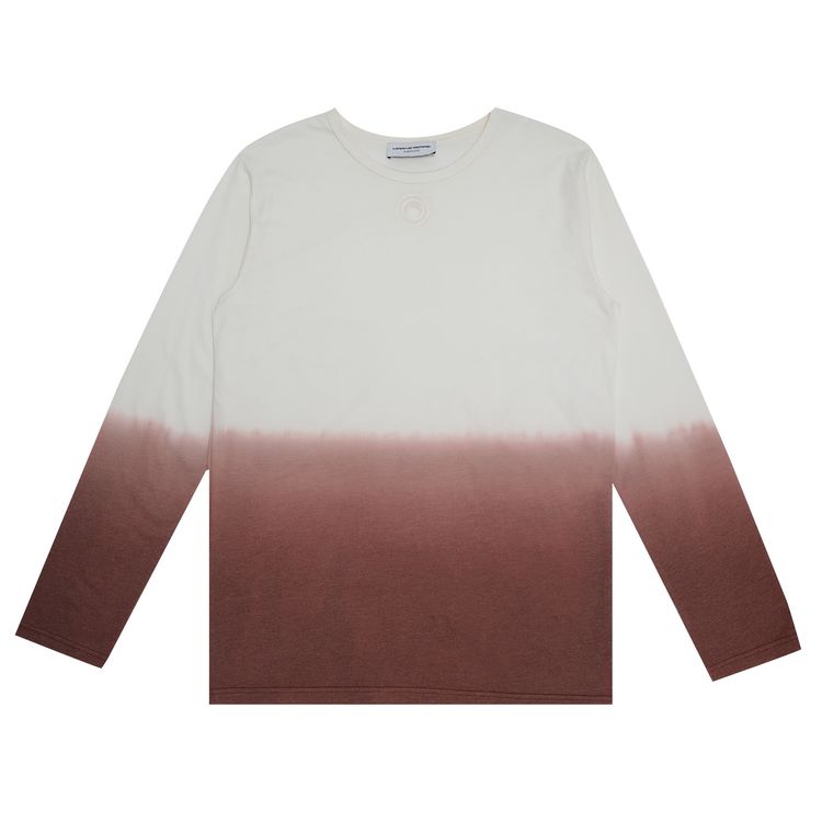 Marine Serre Long Sleeve Dip Dye T Shirt Broken White