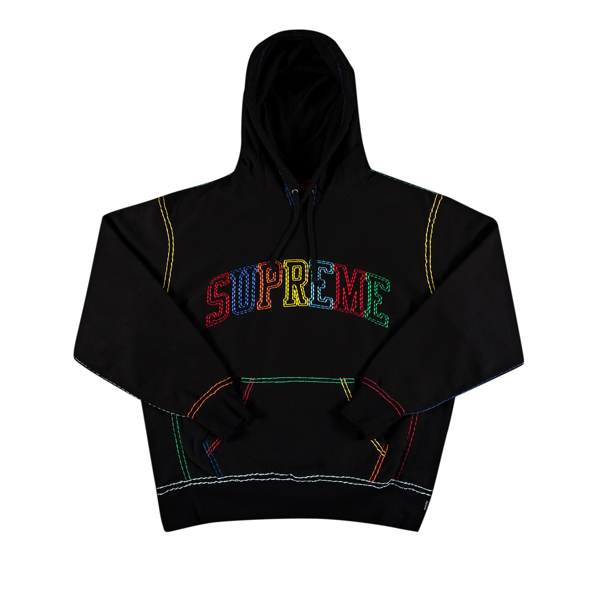 Supreme Big Stitch Hooded Sweatshirt 'Black'