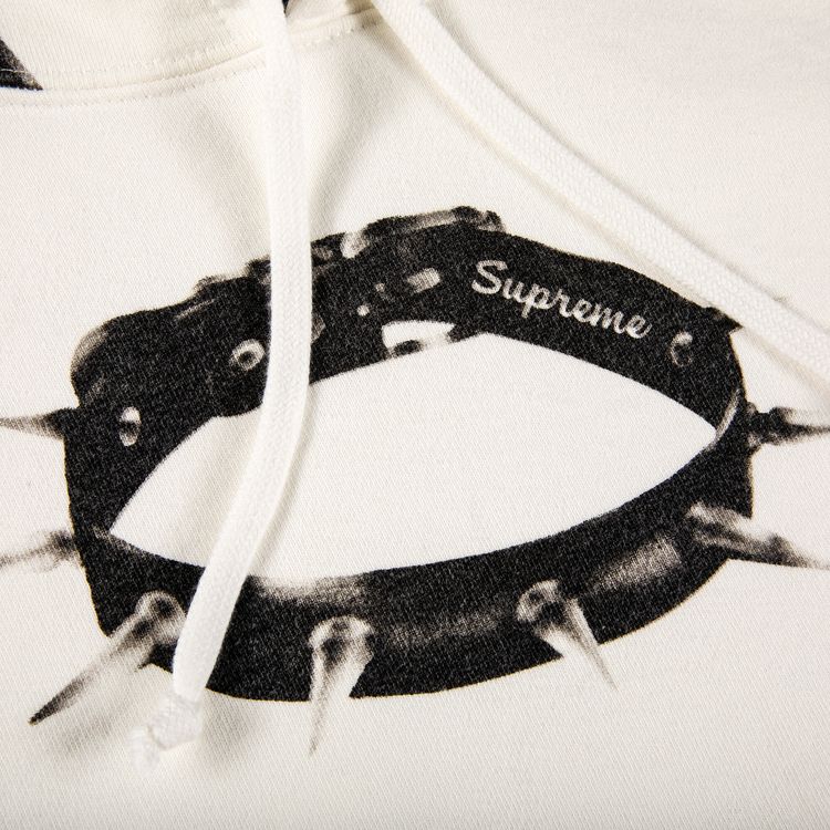 Supreme Studded Collars Hooded Sweatshirt White