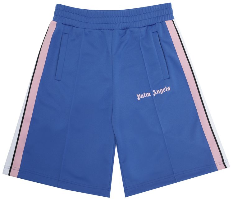 Palm Angels Logo Print Track Shorts BluePink