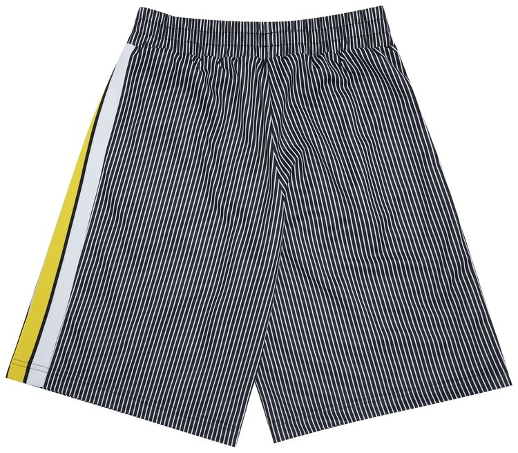 Palm Angels Logo Print Striped Track Short BlackWhite