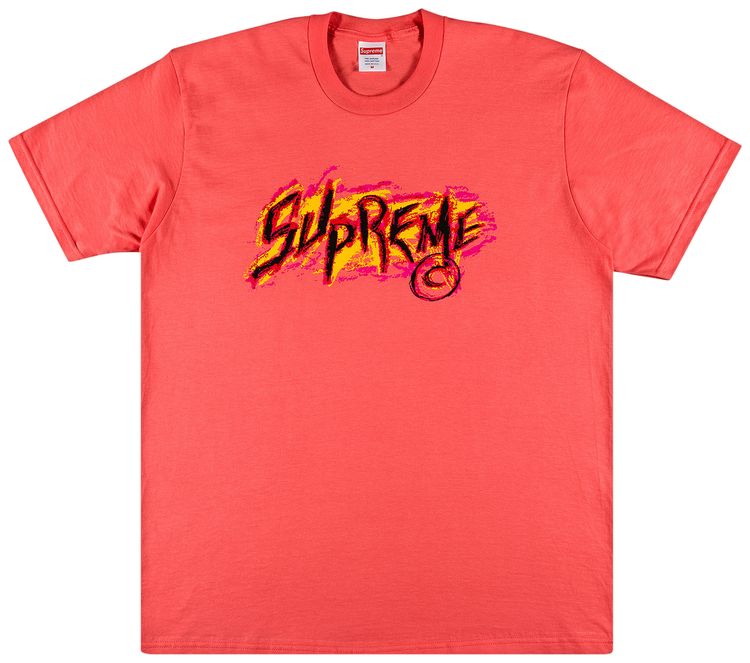 Supreme Scratch Tee Bright Coral