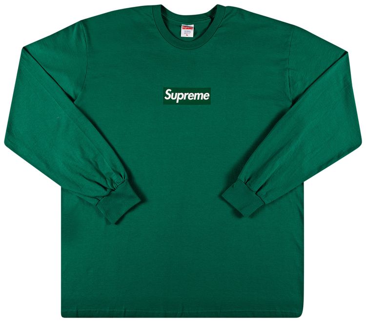 Supreme Box Logo Long Sleeve Tee Light Pine