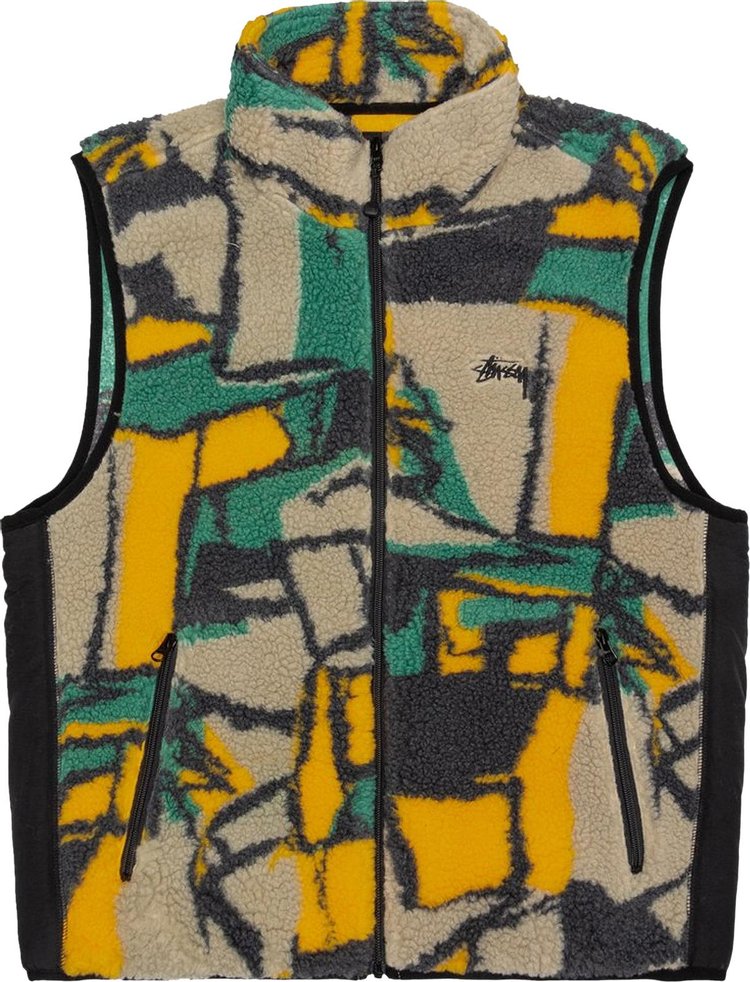 Stussy Block Sherpa Vest 'Multicolor'