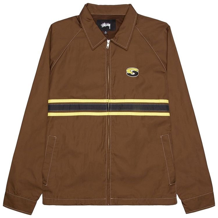 Stussy Stripe Zip Jacket Brown