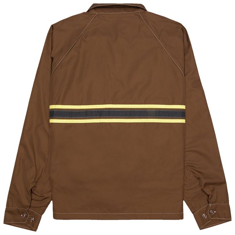 Stussy Stripe Zip Jacket Brown
