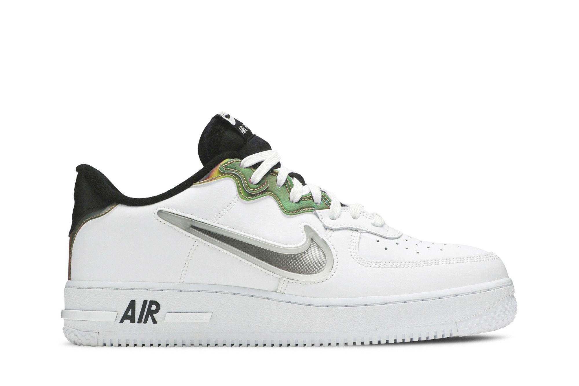 Air force 1-100 white iridescent swoosh clearance