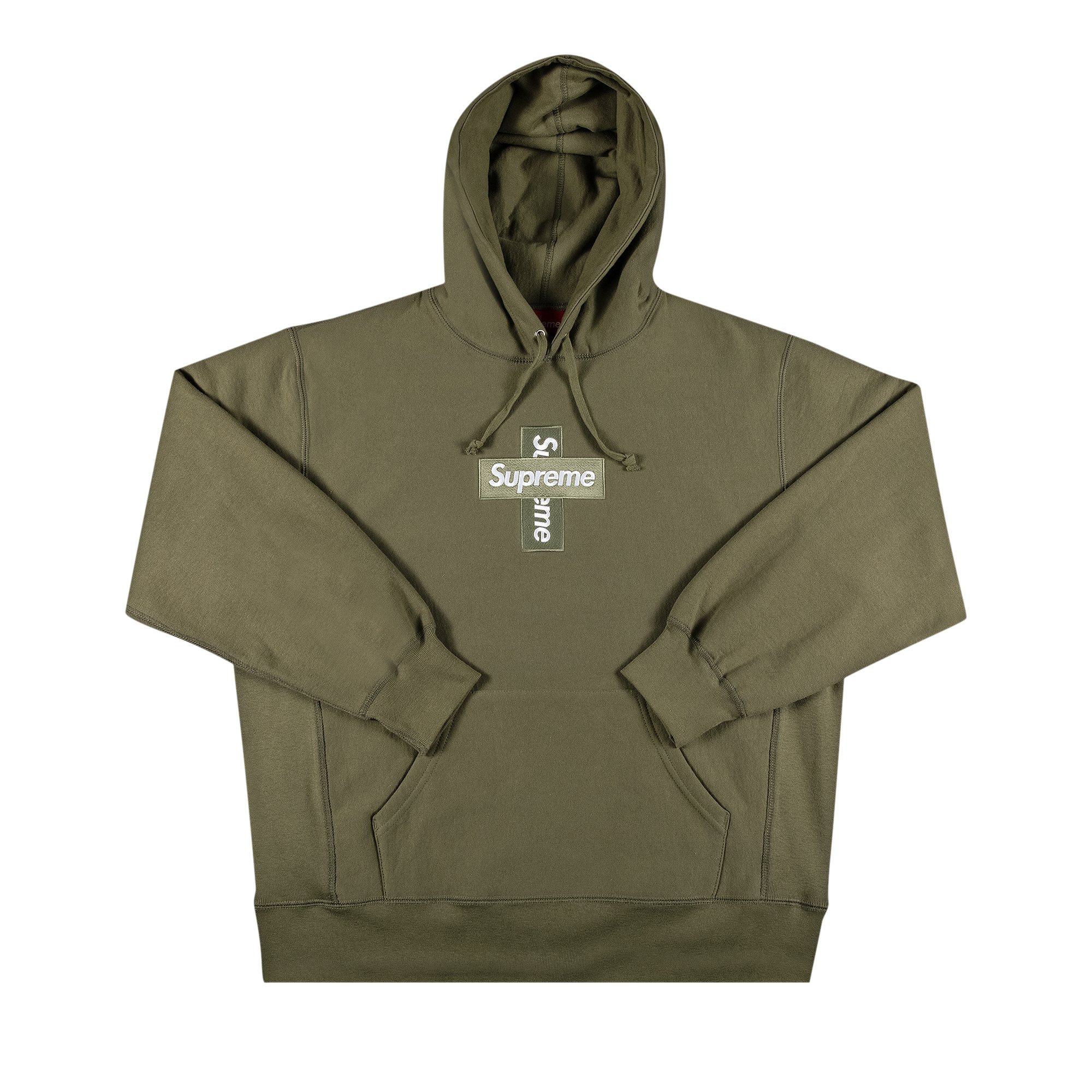 Buy Supreme Cross Box Logo Hooded Sweatshirt 'Light Olive 