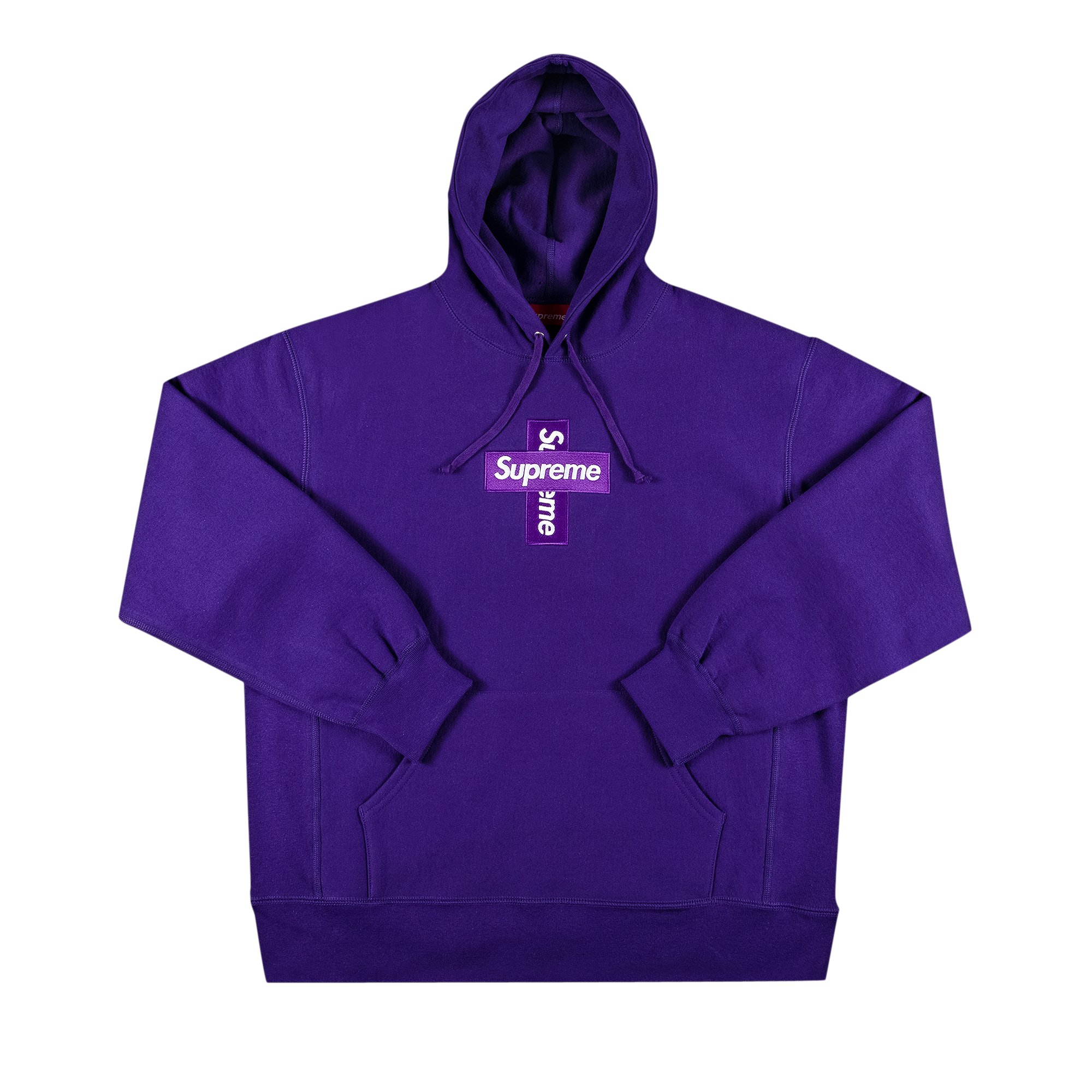 Supreme Cross Box Logo Hooded Sweatshirt 'Purple'