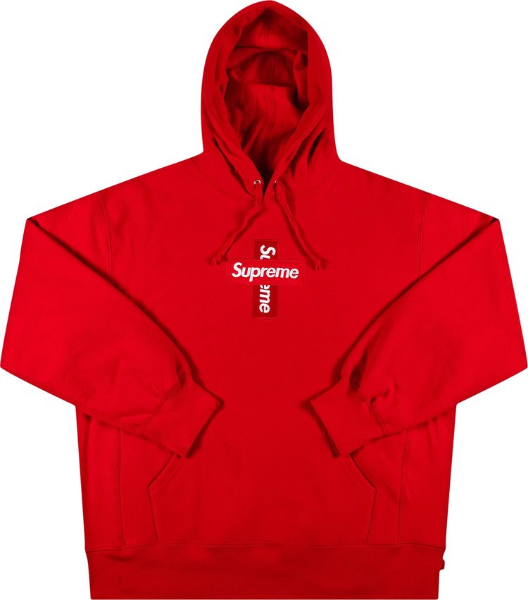 Supreme Cross Box Logo Hooded Sweatshirt 'Red'