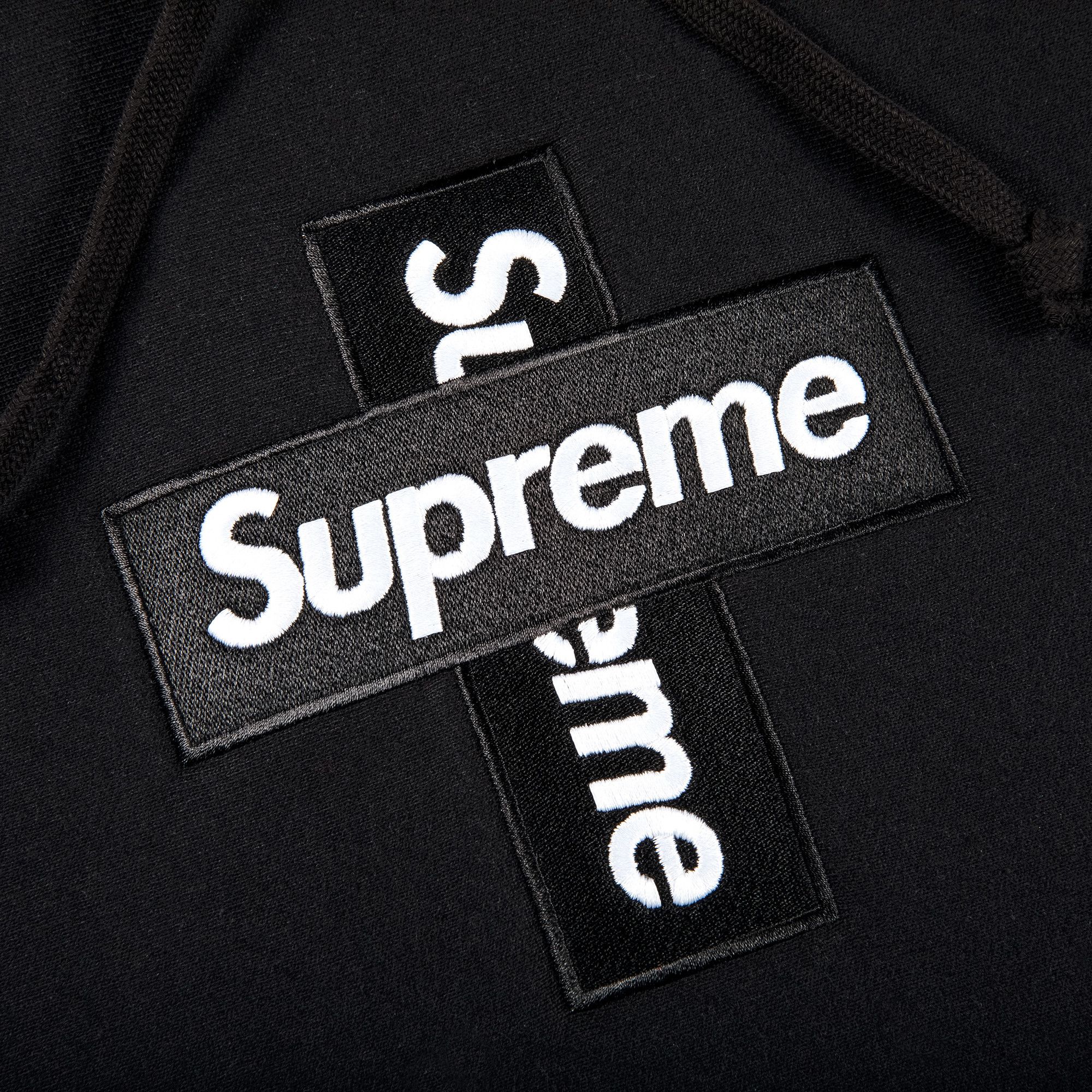 Black on black supreme box logo hoodie top