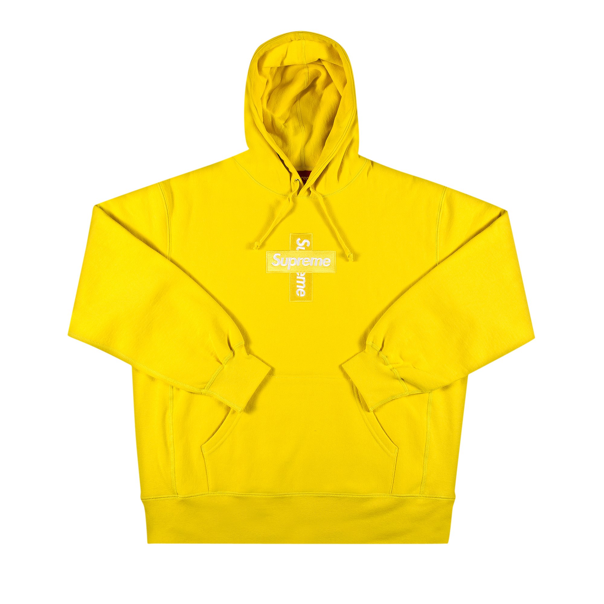 Supreme Cross Box Logo Hooded Sweatshirt 'Lemon'