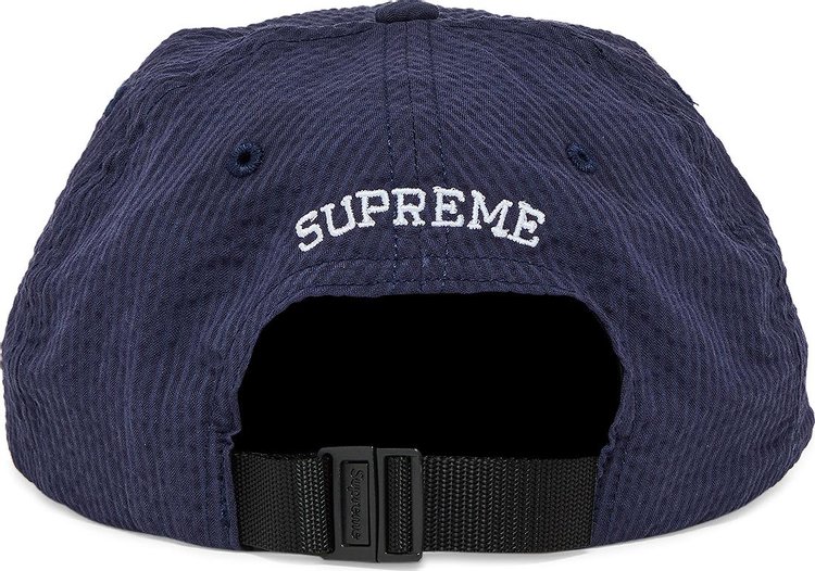 Supreme Seersucker S Logo 6 Panel Navy