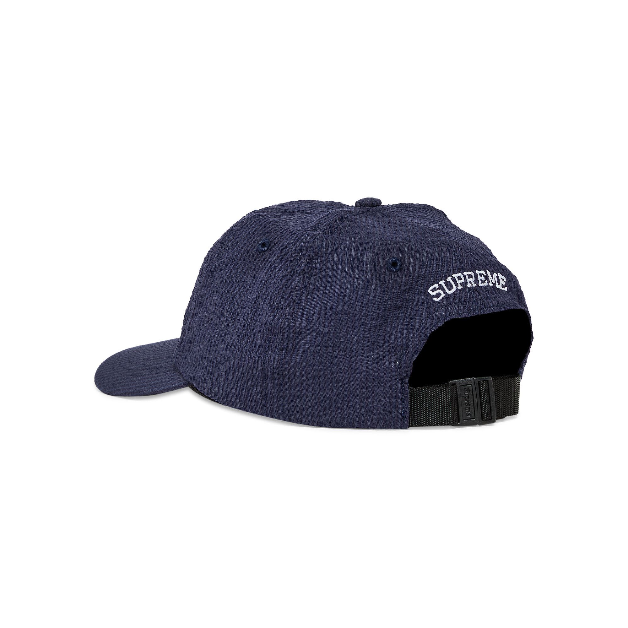 都内で Supreme Buy Seersucker NAVY SS24H4 - 'Navy' 6-Panel Logo S 帽子
