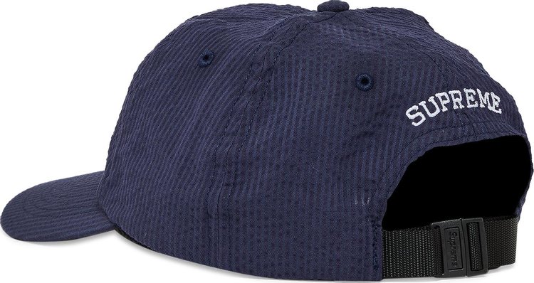 Supreme Seersucker S Logo 6 Panel Navy