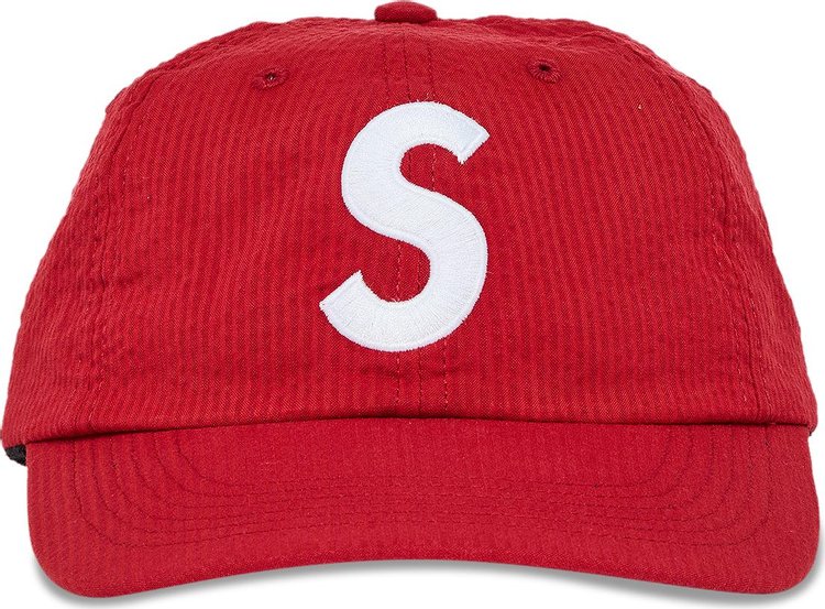Supreme Seersucker S Logo 6-Panel 'Red'