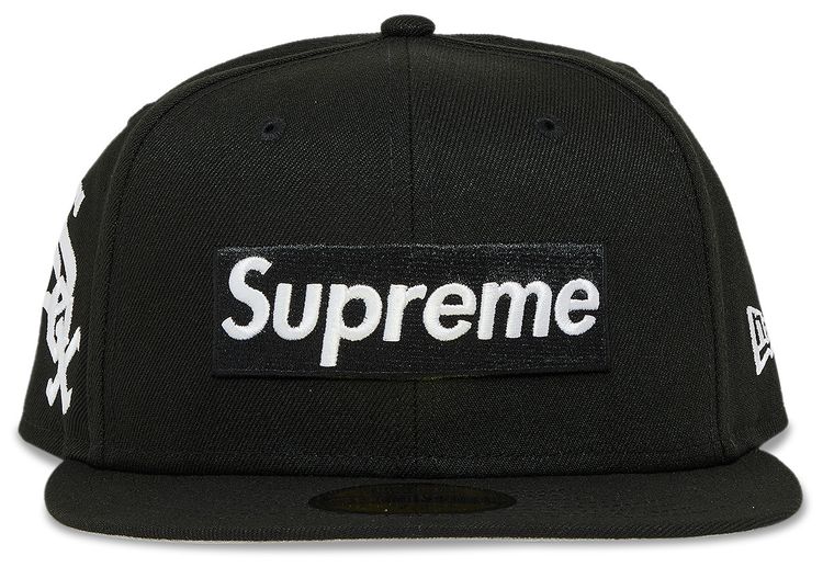 Supreme x MLB Teams Box Logo New Era Black   Chicago