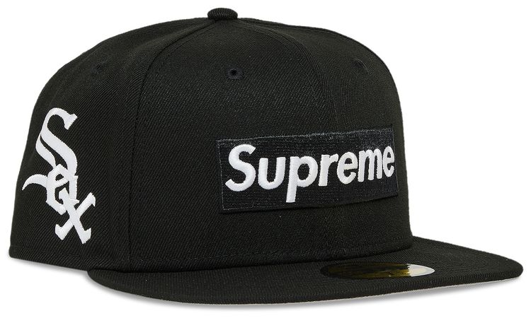 Supreme x MLB Teams Box Logo New Era Black   Chicago