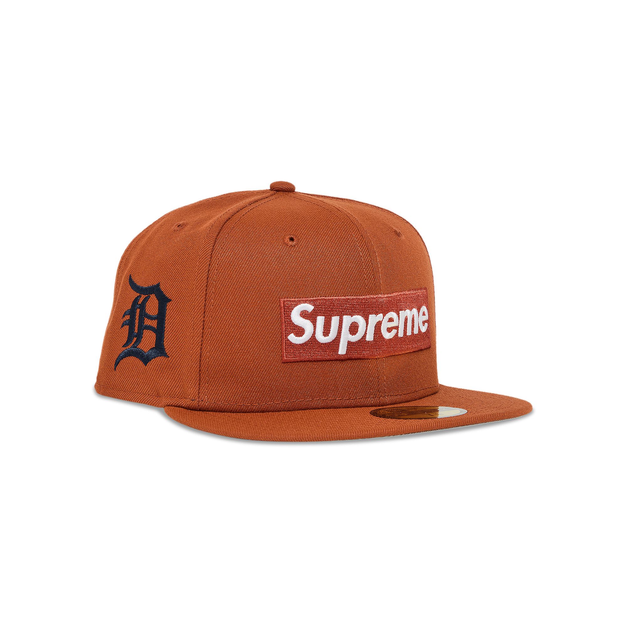 Size 7 1/4 Supreme x MLB Teams Box Logo New Era 'Burnt Orange - Detroit'