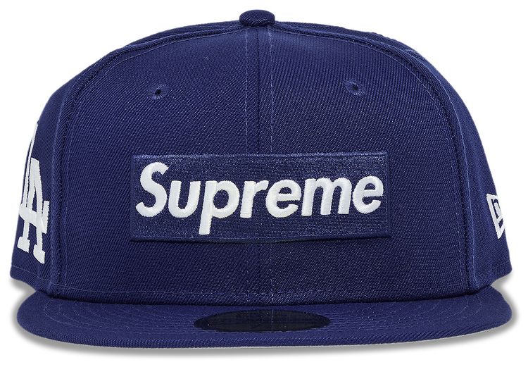 Supreme x MLB Teams Box Logo New Era Dark Royal   Los Angeles