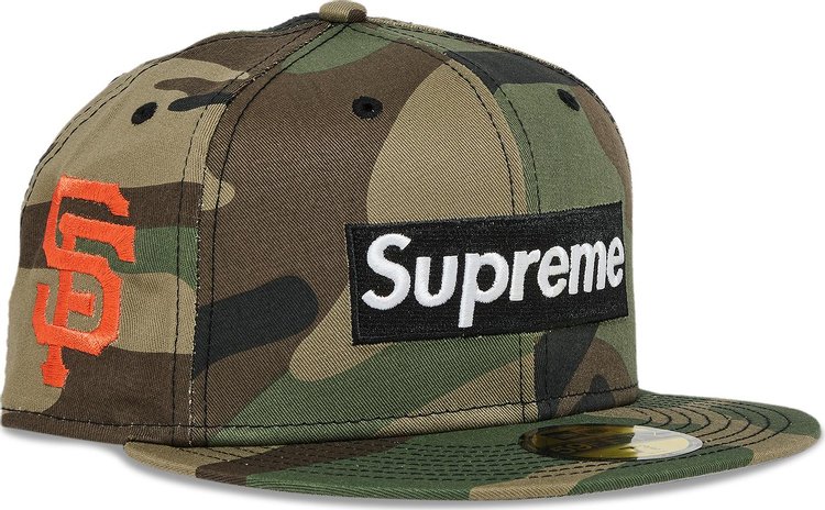 Supreme x MLB Teams Box Logo New Era Woodland Camo   San Francisco