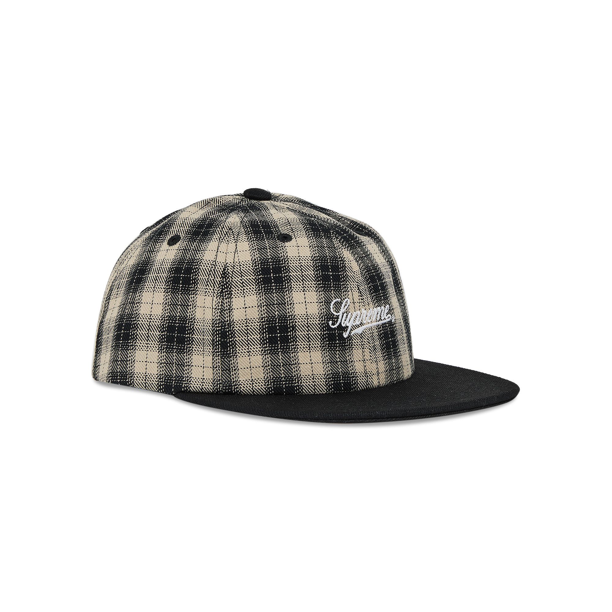 Buy Supreme Script Logo 6-Panel 'Black Plaid' - SS24H90 BLACK