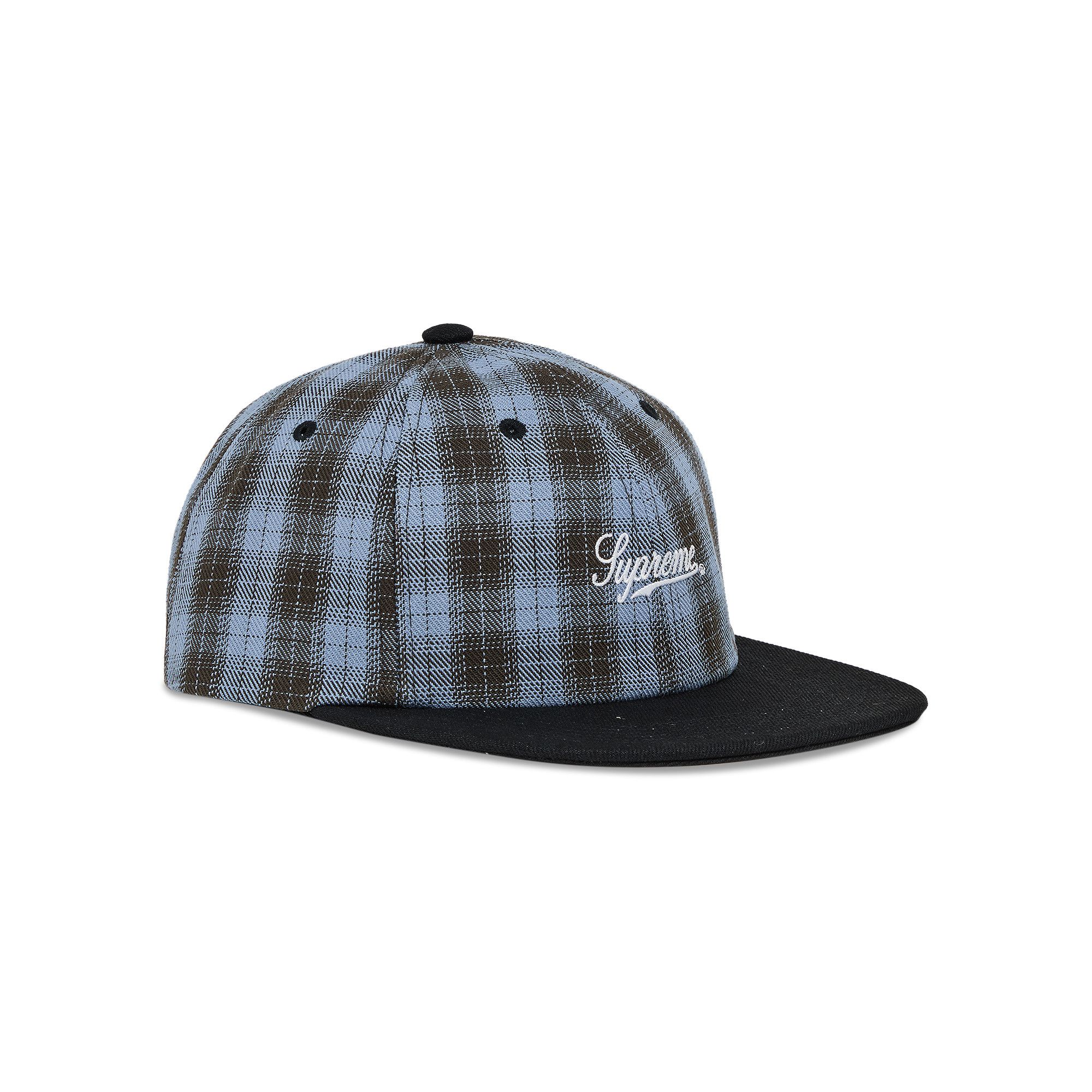 Supreme Supreme Script Logo 6-Panel 'Blue Plaid' | REVERSIBLE