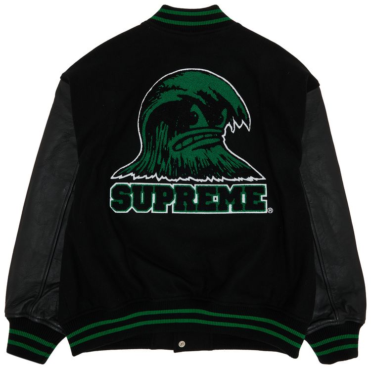 Supreme Wave Varsity Jacket Black