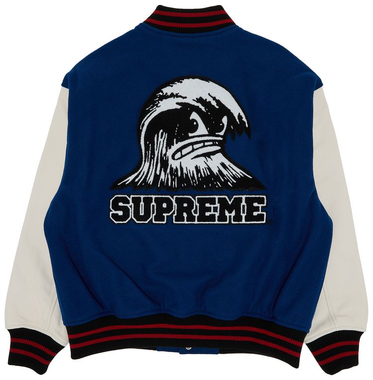 Supreme Wave Varsity Jacket Blue