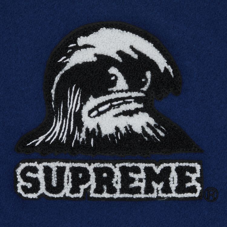 Supreme Wave Varsity Jacket Blue