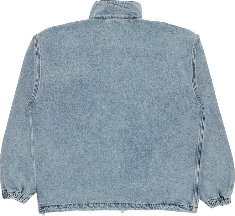 YProject Pinched Logo Denim Windbreaker Ice Blue