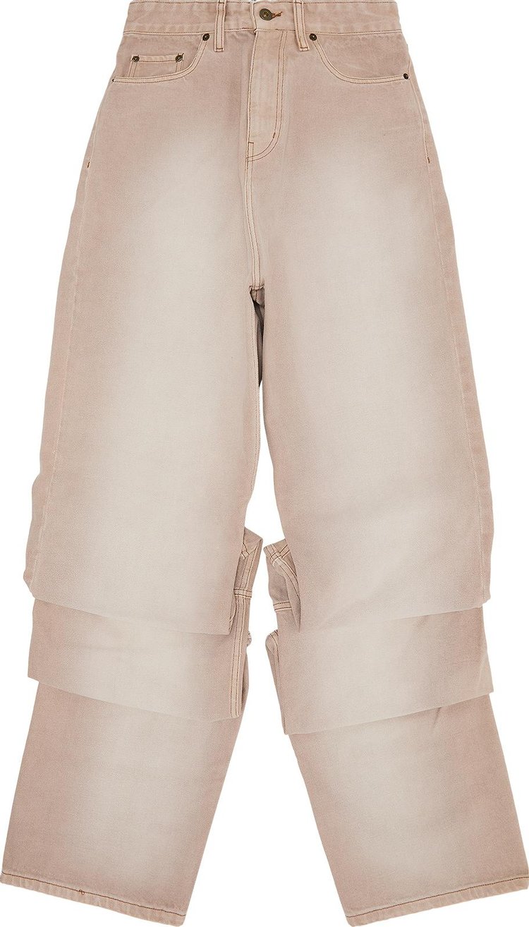 Y/Project Draped Cuff Jeans 'Soft Pink'