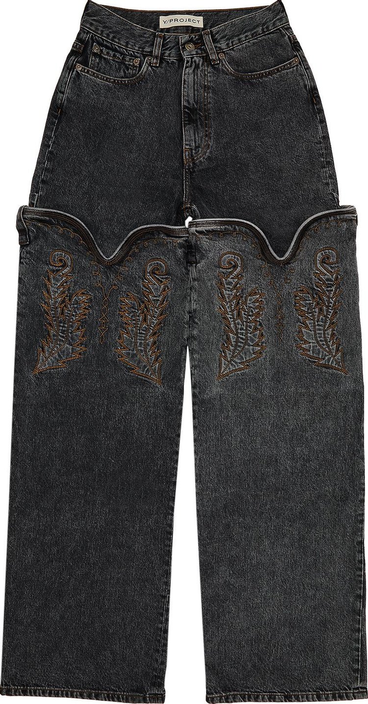 Y/Project Evergreen Maxi Cowboy Cuff Jeans 'Vintage Black'