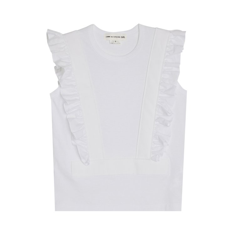 Comme des Garçons Girl Ruffled Jersey T-Shirt 'White'