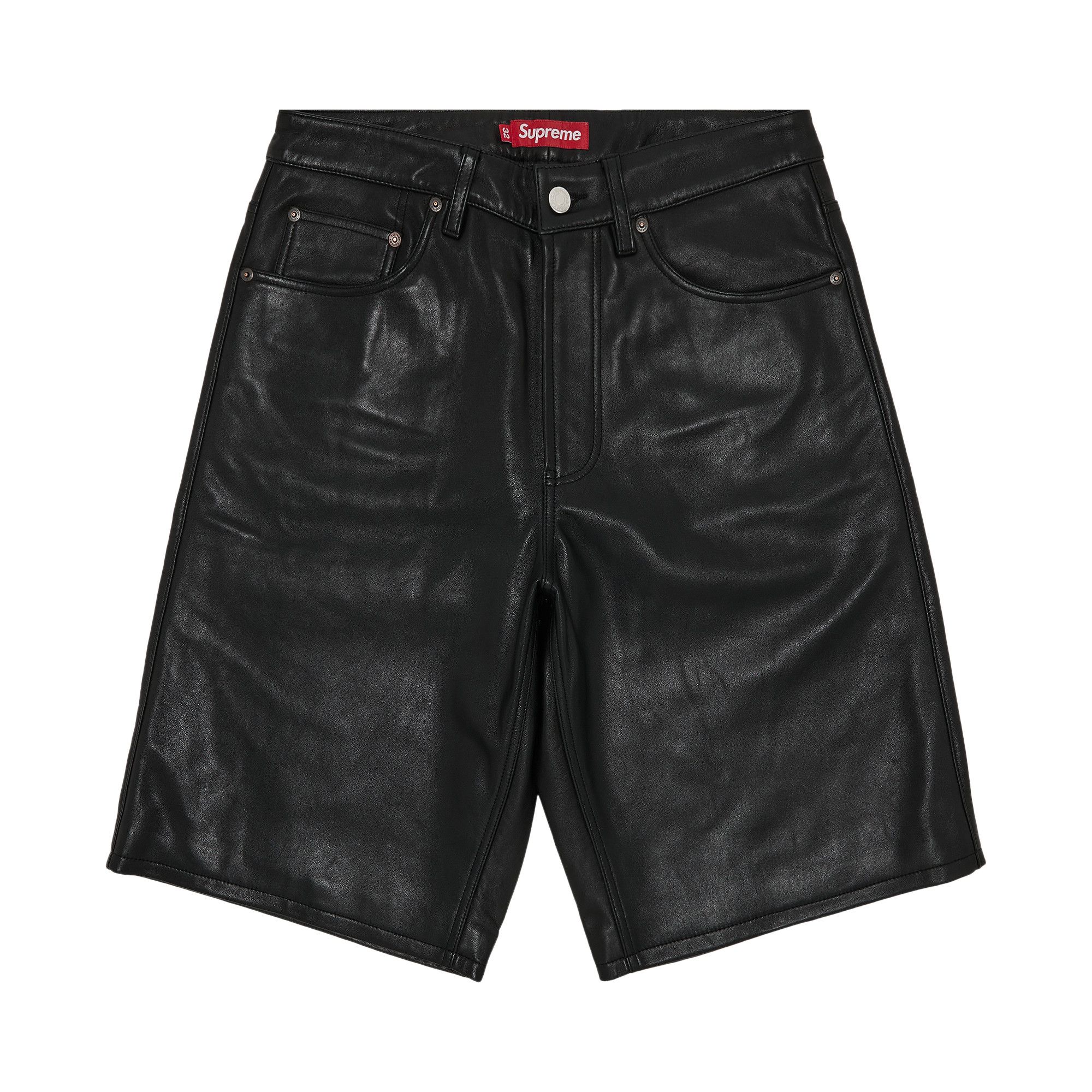 【激安アウトレット!】 SS24SH35 - 'Black' Short Leather Baggy Supreme Buy BLACK GOAT | パンツ