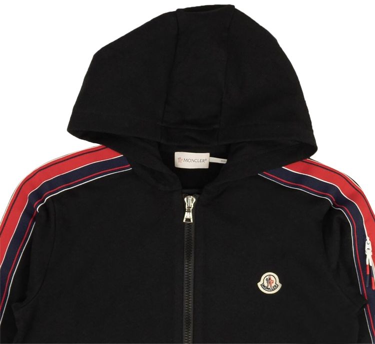 Moncler Kids Logo Patch Stripe Sweatsuit Black