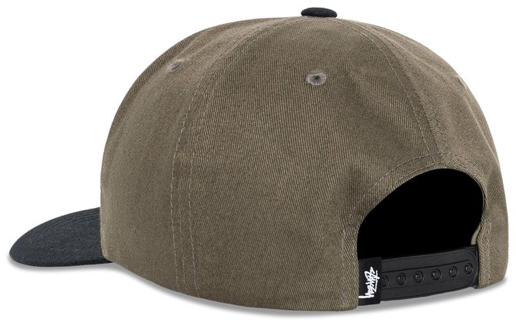 Stussy Mid Depth Big Stock Snapback Cap Olive