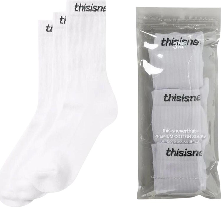 thisisneverthat SP Logo Socks 3 Pack White