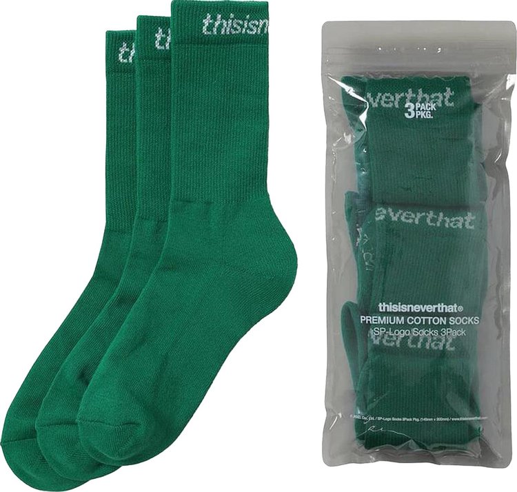 thisisneverthat SP Logo Socks 3 Pack Green