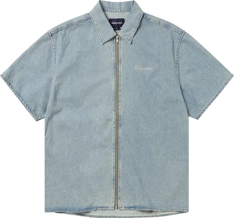 thisisneverthat Washed Denim Zip Short-Sleeve Shirt 'Washed Blue'