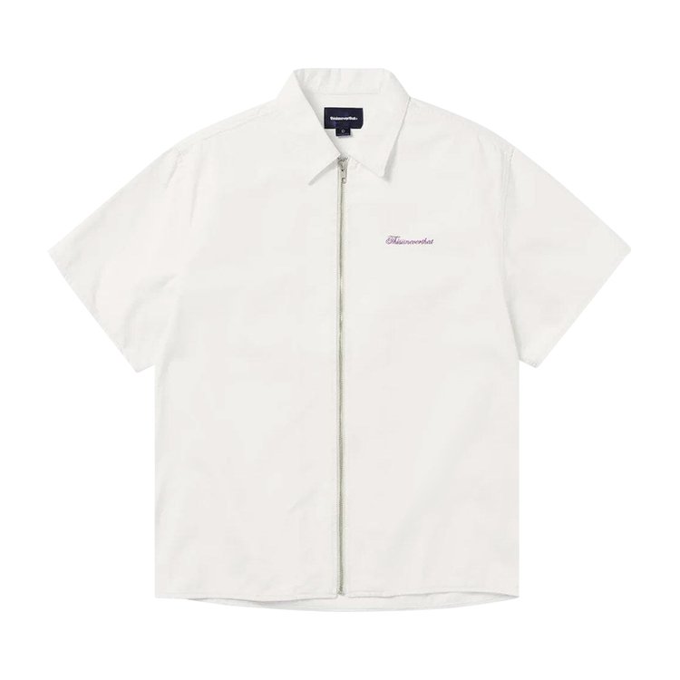 thisisneverthat Washed Denim Zip Short-Sleeve Shirt 'Off White'