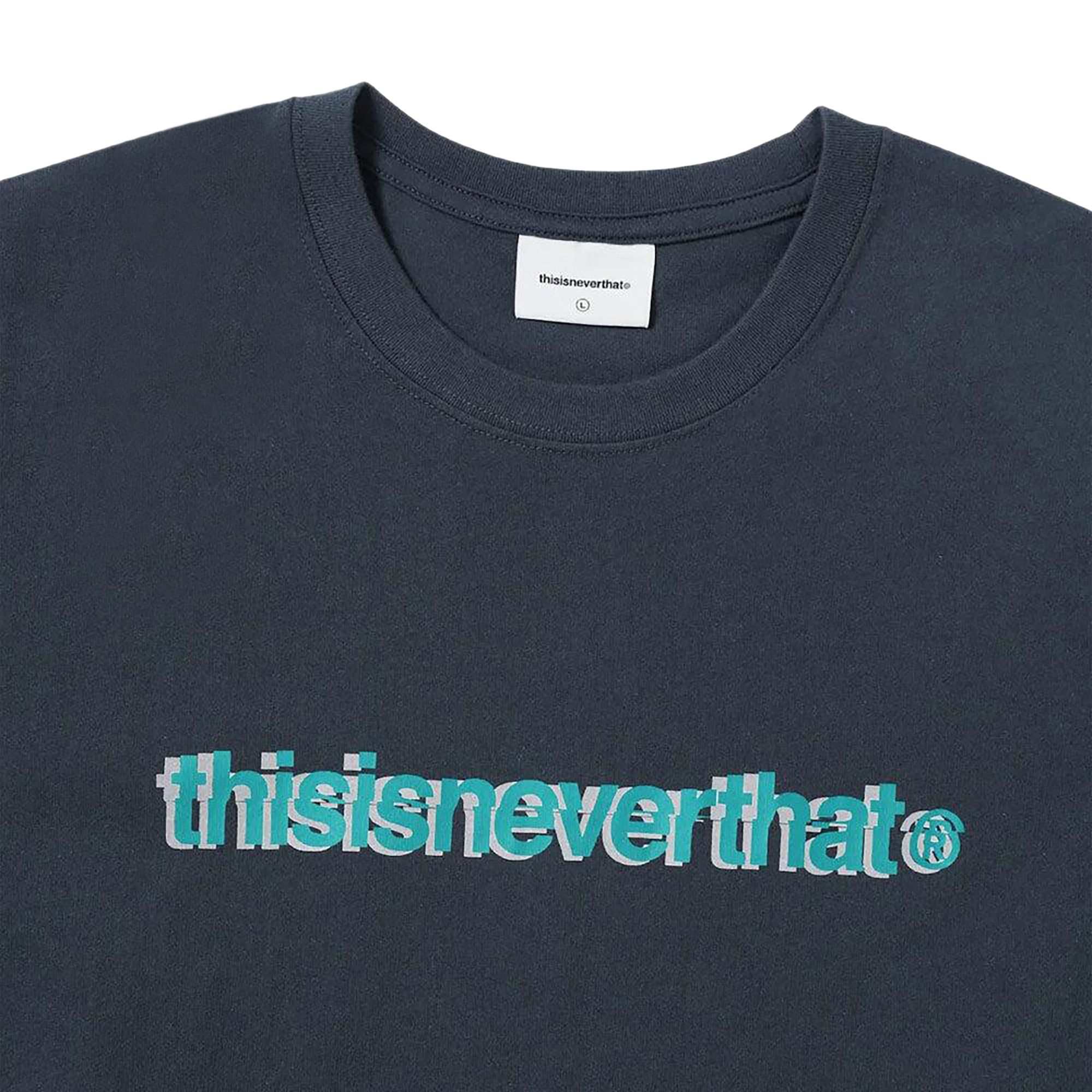 Buy thisisneverthat Cracked T-Logo Tee 'Navy' - TN240TTSST03