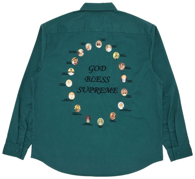 Supreme Our Lady Work Shirt Work Green